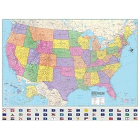 UNIVERSAL MAP GROUP LLC Universal Map 29182 US Advanced Political Rolled Map - Laminated 29182